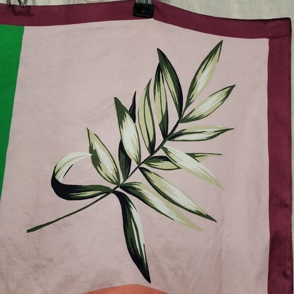 Ann Taylor Factory Color Block Floral Square Scarf - Picture 6 of 9
